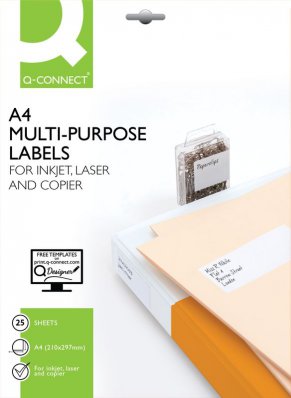 Q-Connect Multi-Purpose Label 18 A4 Sheet Pack of 100 