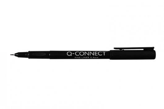 Q Connect Stylo Fineliner à pointe fine de 0,4 mm Noir Lot de 10