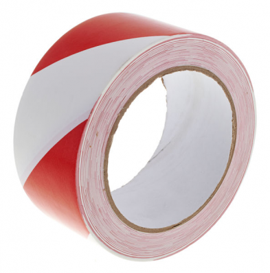 Warning tape, red/white - 48mm x 20m | Q-Connect
